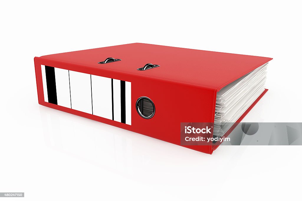 red folder isolated on white background database storage concept.
